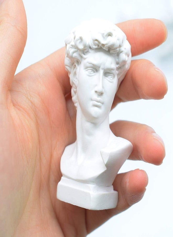 picaru Resin Bust Statue 2.76 Inch Plaster Figurines Mini Home Decoration Sculpture White for Art Hobbyist-David - Image 5